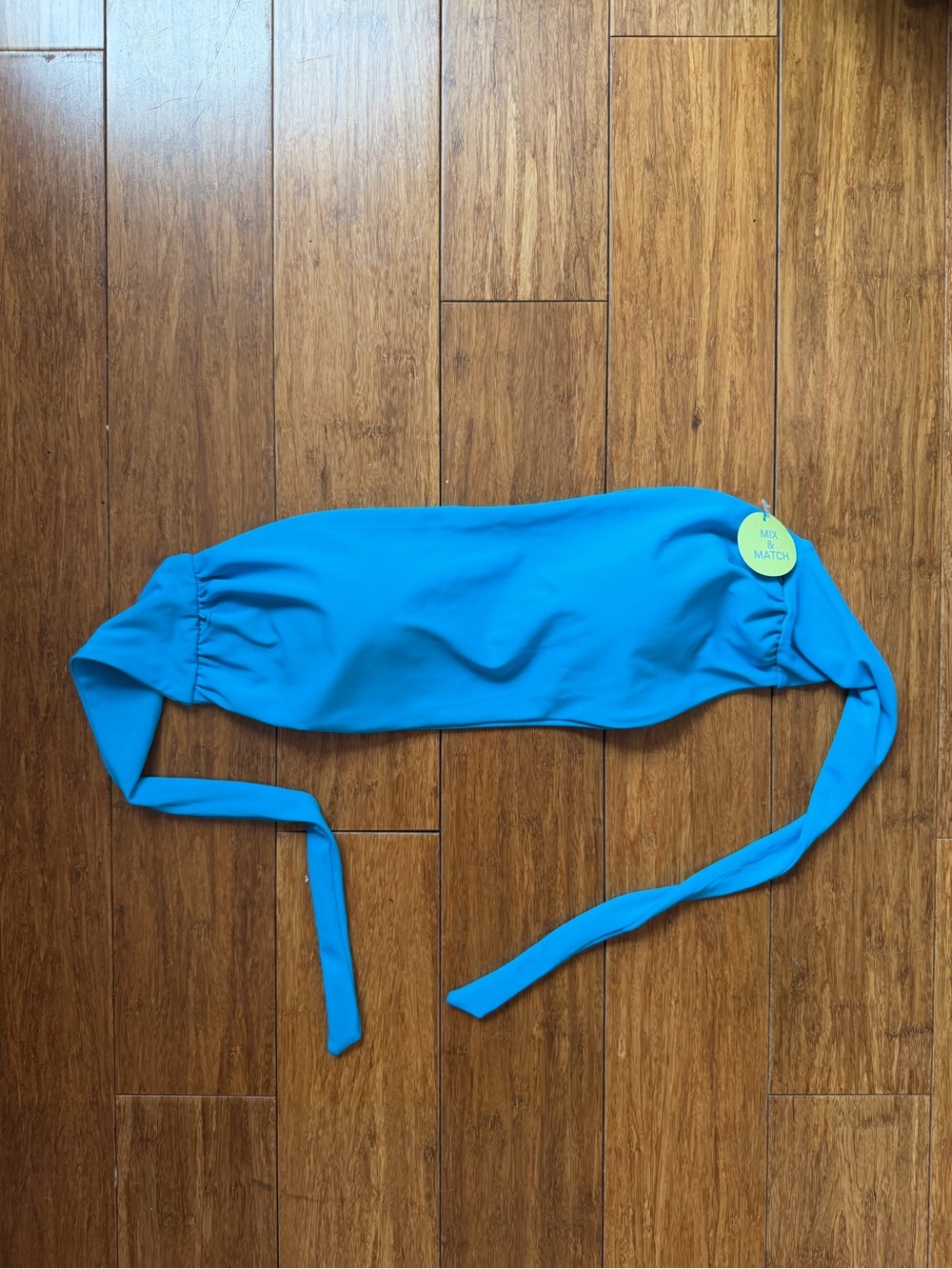 NWT Blue Strapless Bikini Top